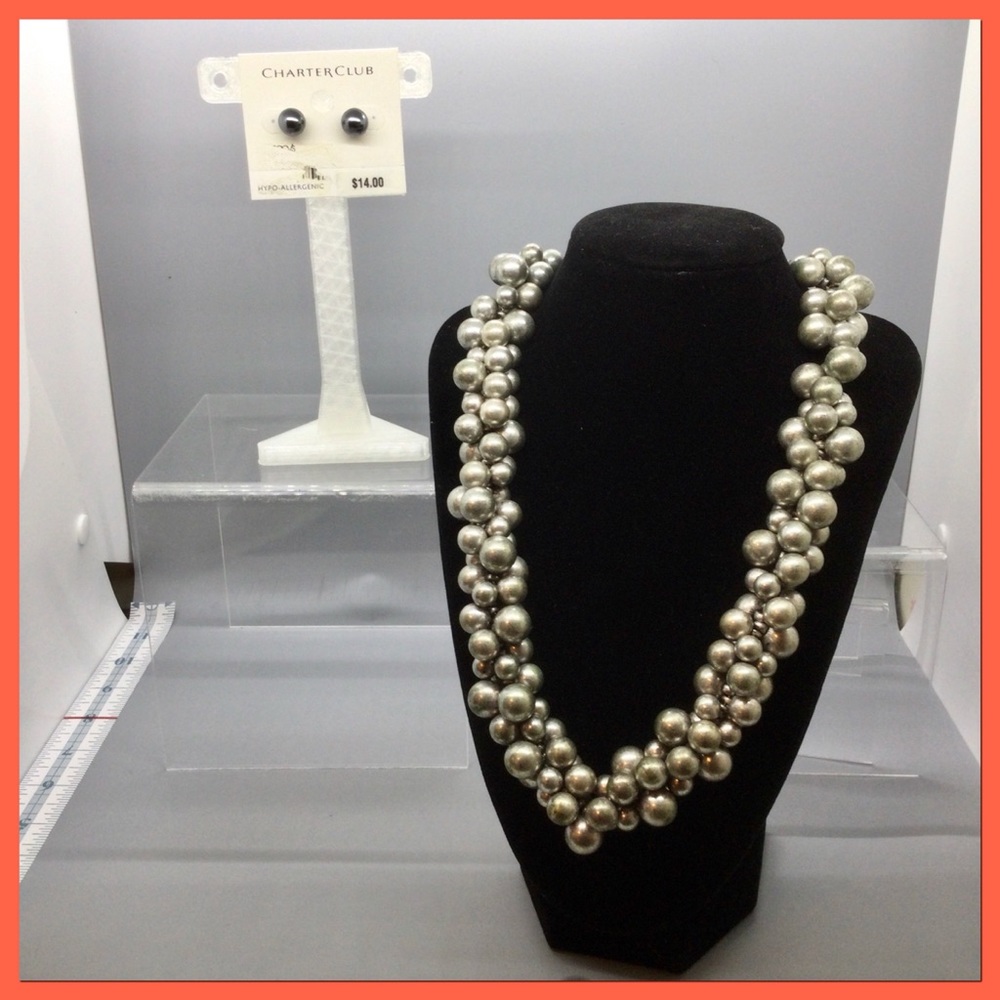 Gray Faux Pearl Set